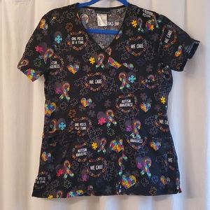 Autism awareness scrub top